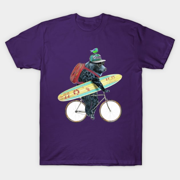 Bear Bicycle T-Shirt by Mako Design 